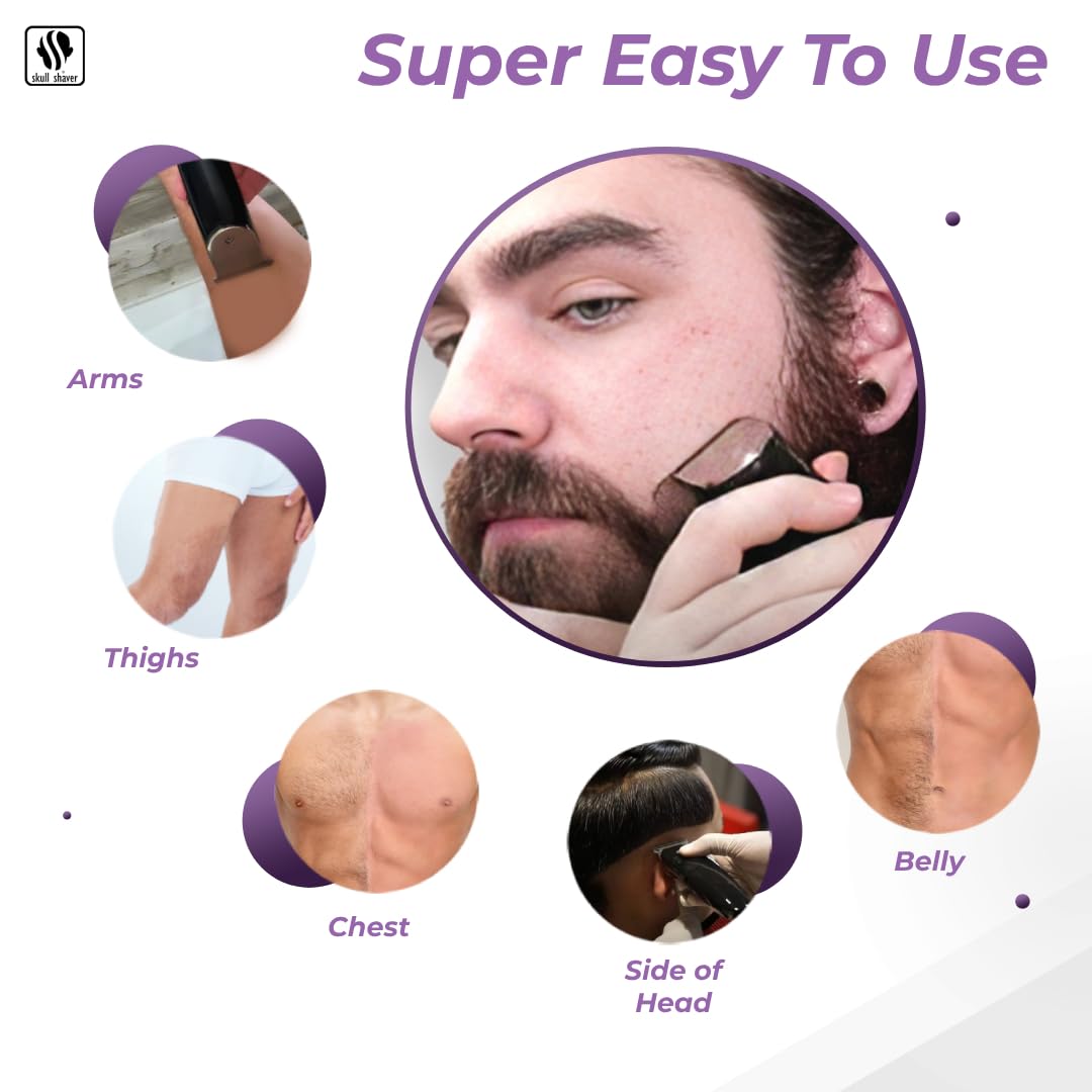 Skull Shaver Baby Beast Trimmer - Ultimate Cordless Hair & Beard Grooming Tool - Precision Steel Blades - USB Rechargeable - 4 Combs - Travel-Friendly Beauty and Personal Care Skull Shaver