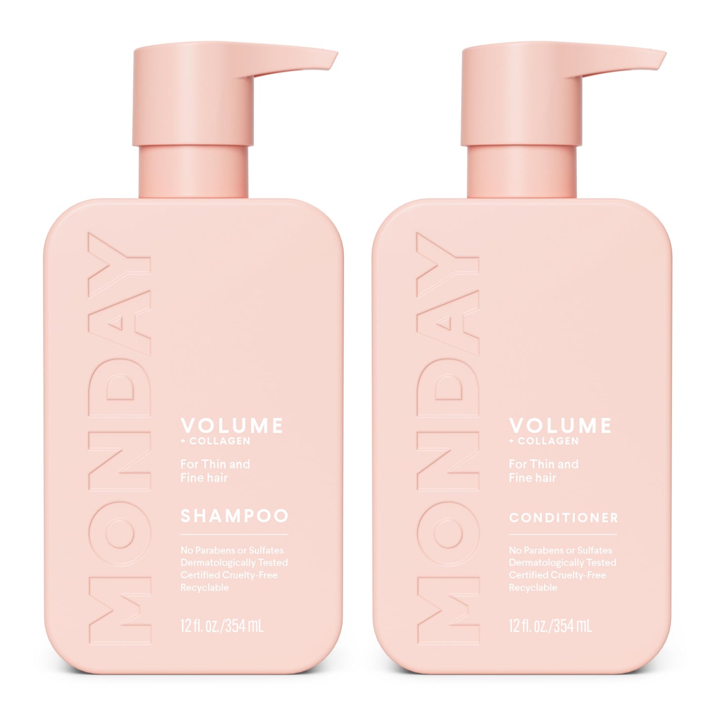 MONDAY HAIRCARE Volume Shampoo + Conditioner Set (2 Count) 12 oz. For Thin, Fine, and Oily Hair Made with Coconut Oil, Ginger Extract, and Vitamin E Beauty & Personal Care MONDAY HAIRCARE
