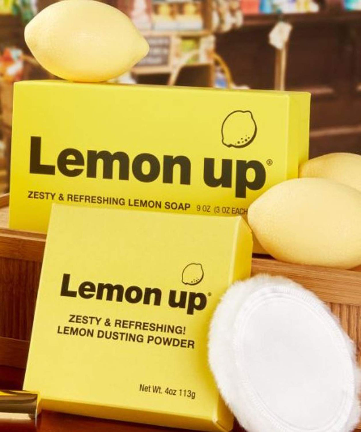 Limited Edition Lemon Up Dusting Powder 4 Oz! Lemony Scent Talc-Free Body Powder With Soft Puff! Made From Aloe Powder, Kaolin Clay, Jojoba Oil & Shea Beauty & Personal Care L E M O N