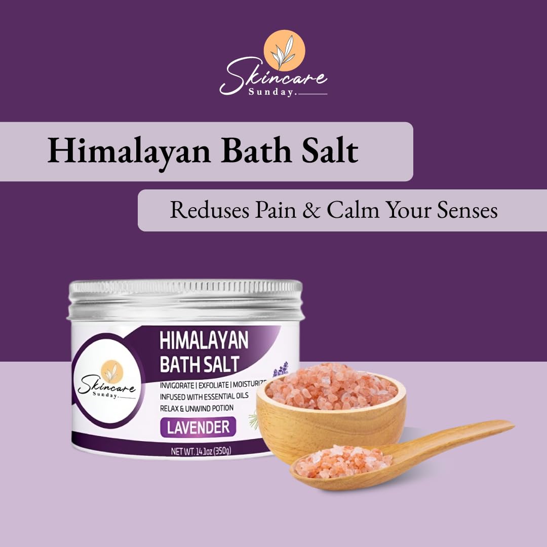 Skincare Sunday Himalayan Bath Salts Infused with Minerals and Essential Oils - Invigorate - Exfoliate - Moisturize - Detoxify - Cleanse - Relaxing Beauty and Personal Care SKINCARE SUNDAY