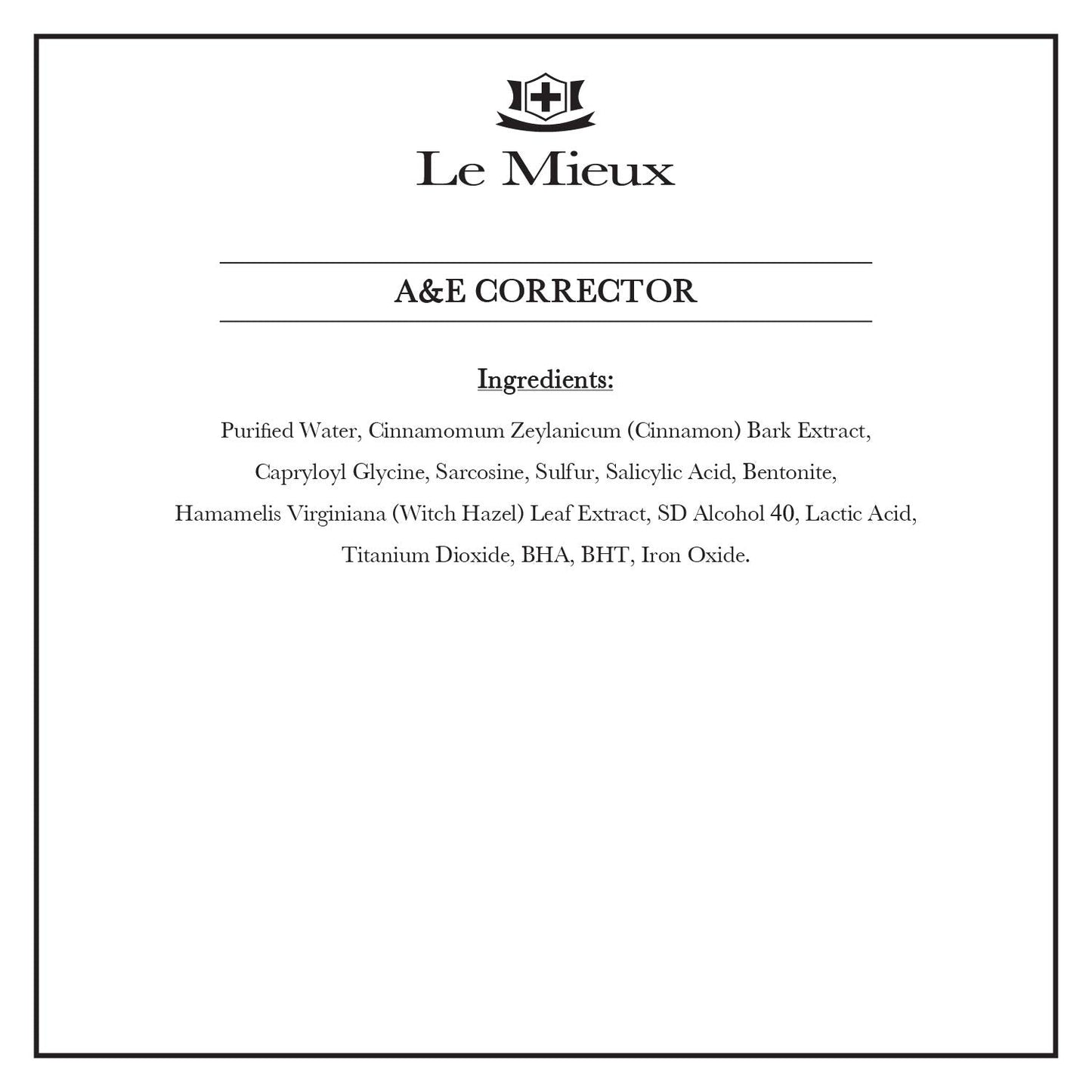 Le Mieux A&E Corrector - Salicylic Acid & Witch Hazel Blemish Spot Treatment for Oily & Combination Skin, Face Spot Corrector (1 oz / 30 ml) Beauty & Personal Care Le Mieux