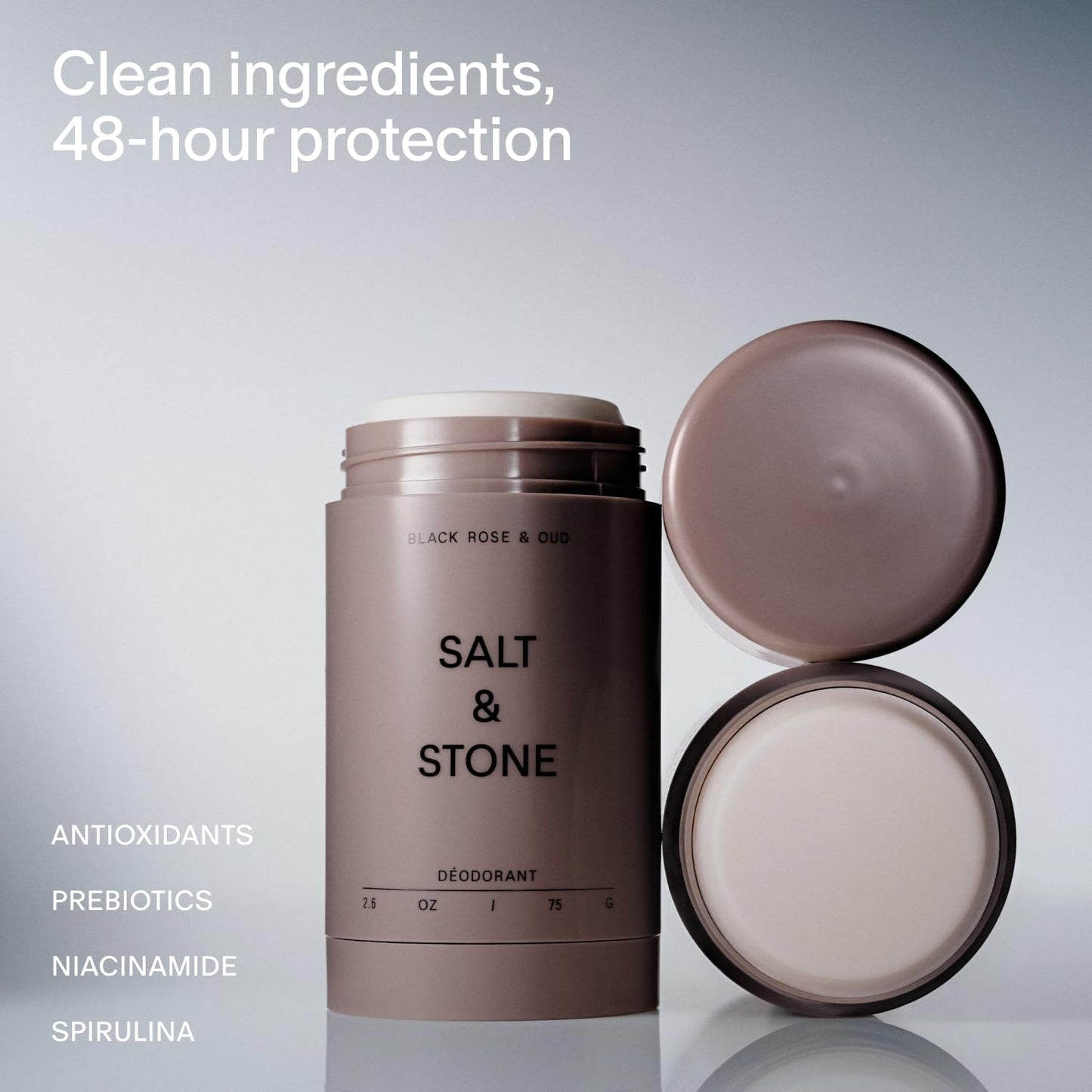 Salt & Stone Aluminum Free Deodorant - Extra Strength 48 Hour Protection for Women & Men - Made with Seaweed Extracts, Niacinamide & Prebiotics Beauty and Personal Care Salt & Stone