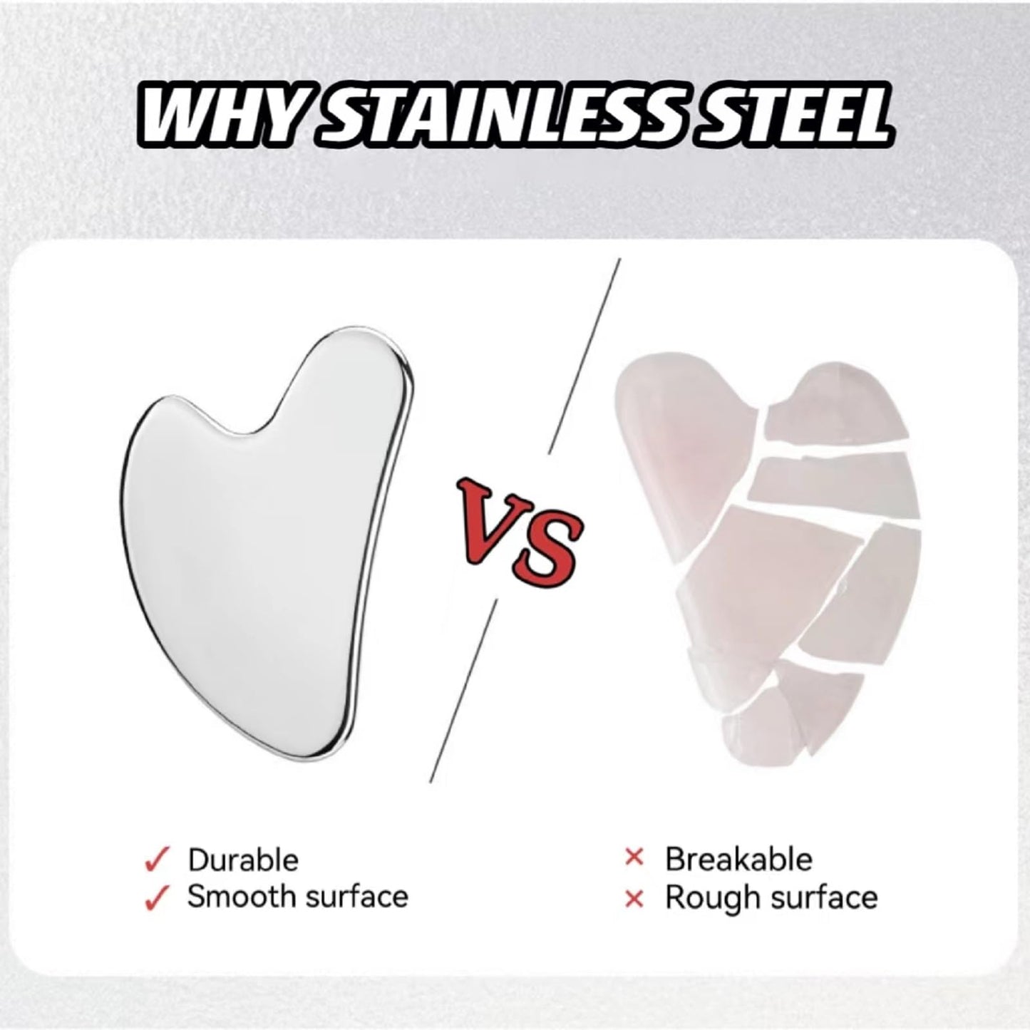 TelKeen Metal Gua Sha Facial Tools, Stainless Steel Gua Sha Tools for Face, Body Skin Care, SPA Acupuncture, Anti-Aging & Wrinkles Beauty & Personal Care TelKeen