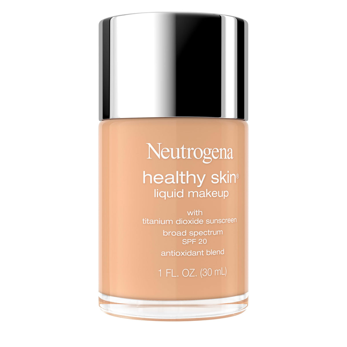 Neutrogena Healthy Skin Liquid Foundation Makeup Broad Spectrum SPF 20 Sunscreen, Medium Coverage, Vit B5, Antioxidants, All Day Wear, Classic Nude Beauty & Personal Care Neutrogena