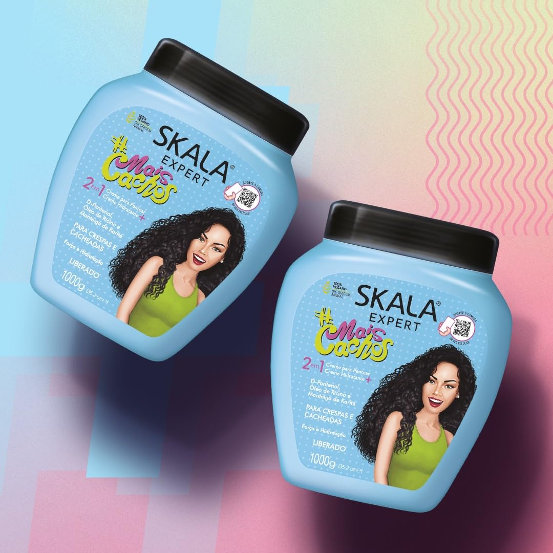 SKALA Hair Type 3ABC - Mais Cachos And Passion Fruit Combo- Hydrate Curls, Eliminate Frizz, For Curly Hair - 2 IN 1 Conditioning Treatment and Cream Beauty & Personal Care Sabelle Beauty