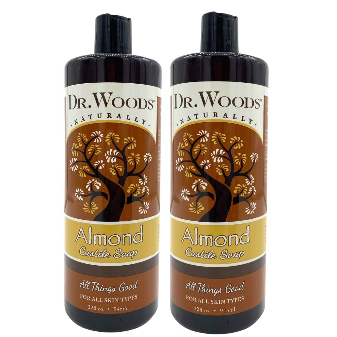 Dr. Woods Pure Almond Oil Liquid Castile Soap - Natural Cleansing for Face, Hands, and Body, for Men and Women - 32 Fl Oz, Pack of 2 Beauty & Personal Care Dr. Woods