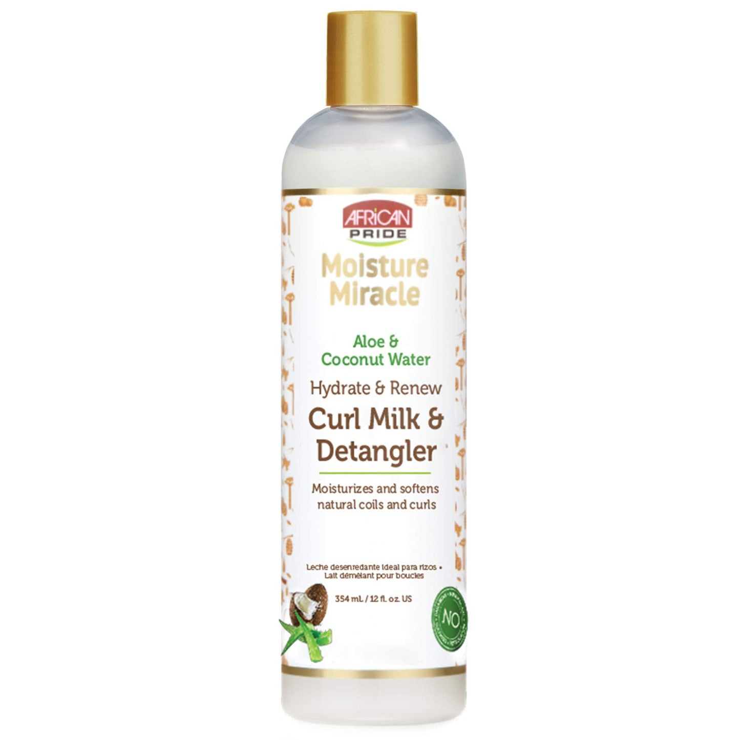 African Pride Moisture Miracle Hydrate & Renew Curl Milk & Hair Detangler, For Natural Coils & Curls, Hydrates & Controls Frizz, 12 oz Beauty & Personal Care African Pride