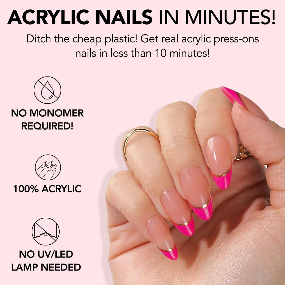 Kiara Sky Press On Nails | XPRESS PRO 100% Acrylic Nails | 30-Piece Kit Includes Nail Glue, Cuticle Pusher, File & Prep Pad | Almond Medium - Hotlanta