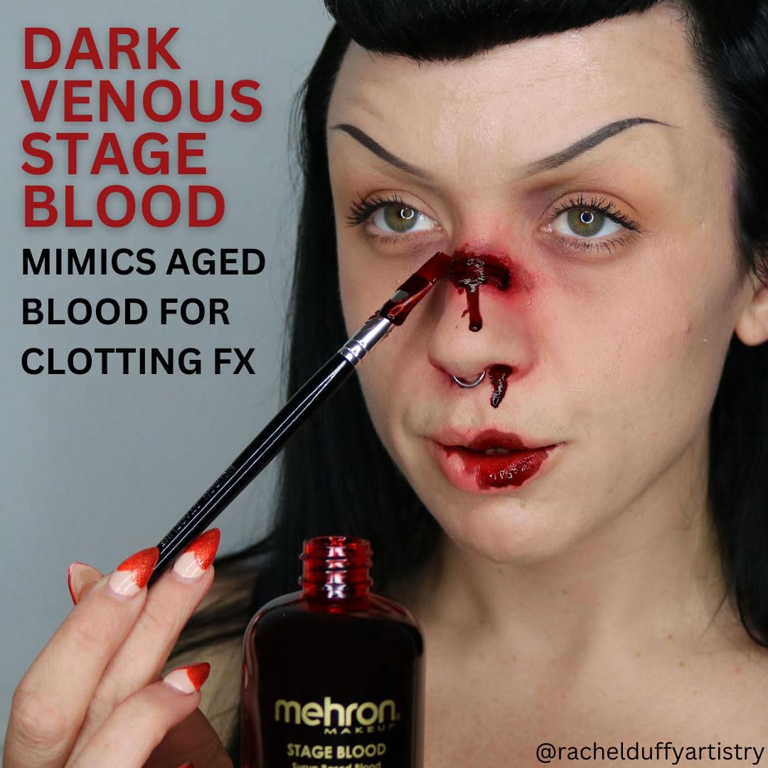 Mehron Makeup Stage Blood | Edible Fake Blood Makeup for Stage, Costume, Cosplay (1oz.) (Dark Venous) | Made in the USA Beauty & Personal Care Mehron