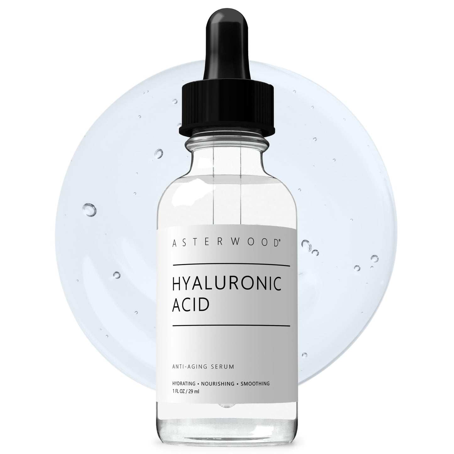 Asterwood Pure Hyaluronic Acid Serum for Face - Plumping, Anti-Aging, Hydrating - Fragrance-Free - 1 Fl Oz Beauty & Personal Care Asterwood