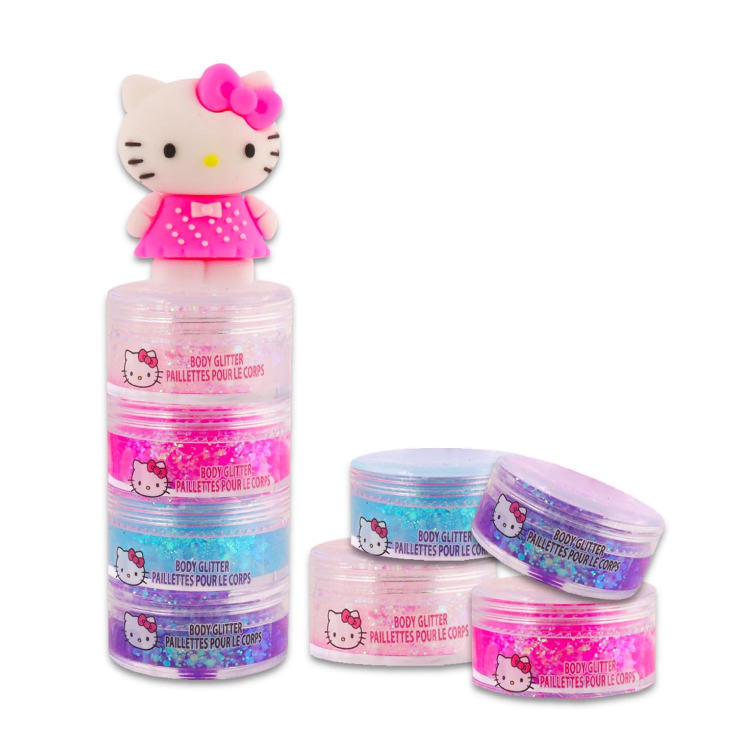 Hello Kitty Body Glitter Set - Bundle with 4 Body Glitter Colors for Costumes, Dress Up, Pretend Play, and More, Stickers | Hello Kitty Accessories Beauty & Personal Care Hello Kitty