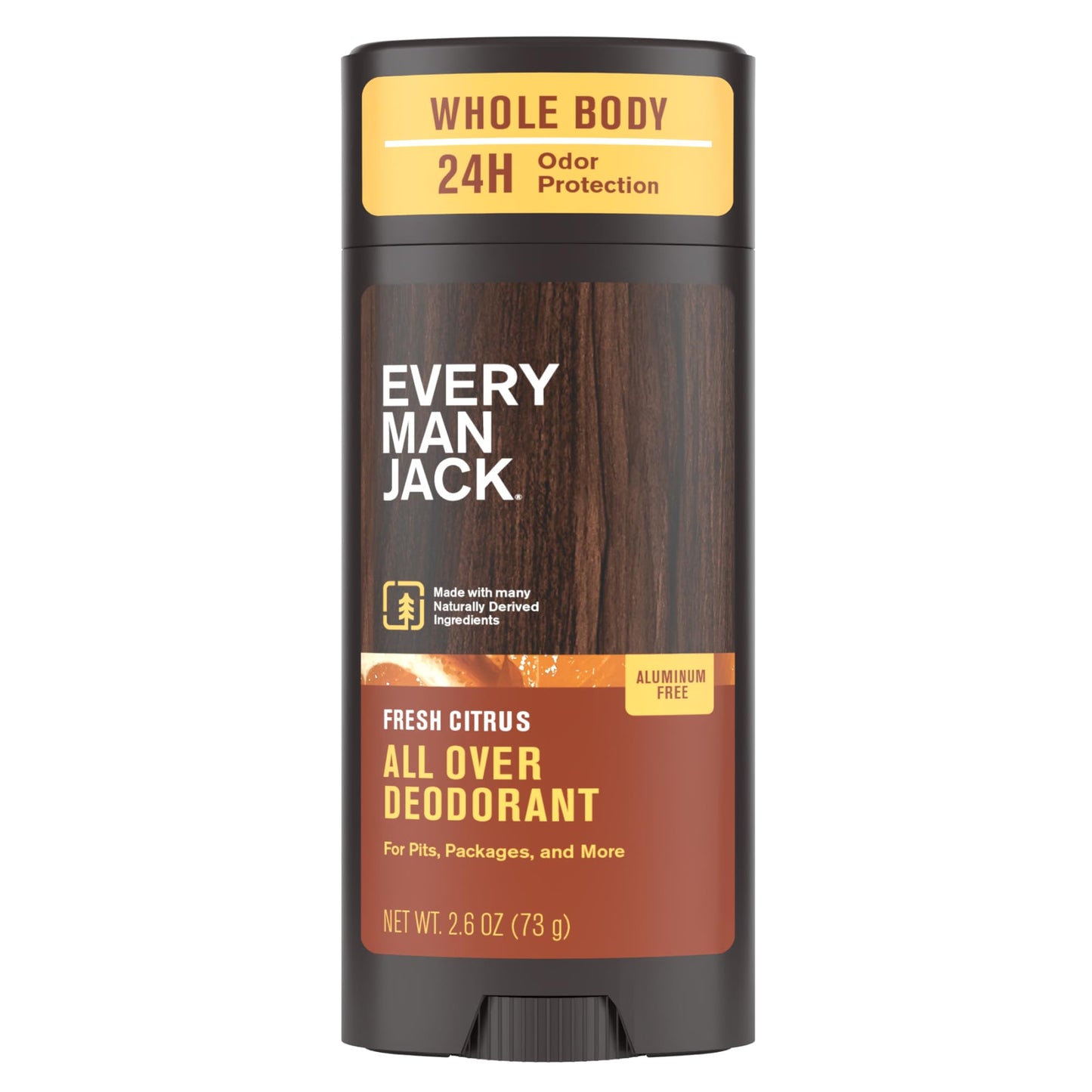 Every Man Jack All Over Deodorant - 24 Hour Whole Body Odor Protection - Aluminum Free - Fresh Citrus Scent 2.6 oz (1 Pack) Beauty and Personal Care Every Man Jack