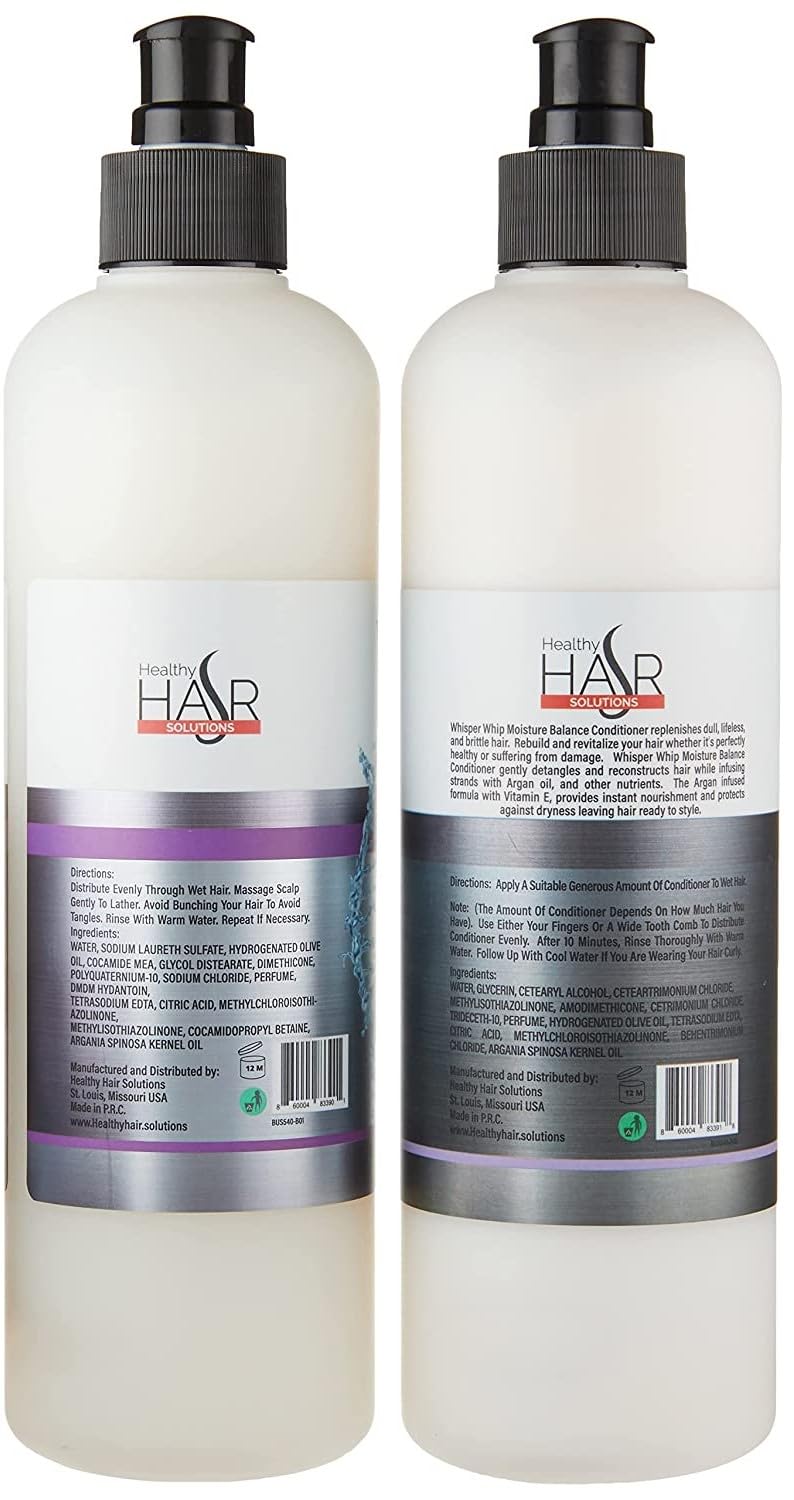 Whisper Whip Combo Set with Ultra Hydrating Shampoo and Moisture Balance Conditioner (2x16oz.) Beauty & Personal Care Whisper Whip