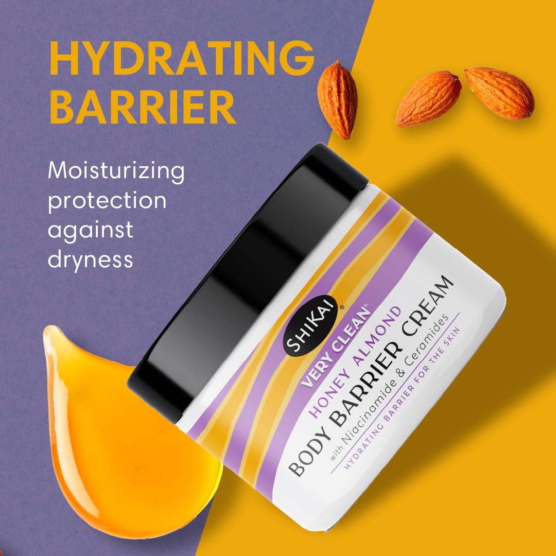 ShiKai Very Clean Moisturizing Body Barrier Cream (Honey Almond, 4.5 oz) | Hydrating Barrier for the Skin | With Niacinamide, Ceramides, Shea Butter Beauty & Personal Care ShiKai