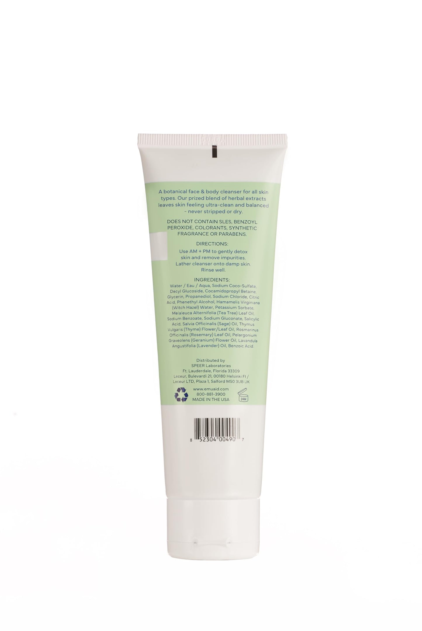 emuaid® Herbal Detox™ Face + Body Cleanser, Lightweight Botanical Foaming Gel with Tea Tree Oil + Thyme Oil, Gentle Skin Cleanser & Facial Wash Beauty & Personal Care emuaid