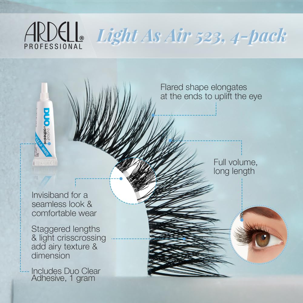 Ardell Light As Air 523 Lashes, 4 Pairs in a Pack