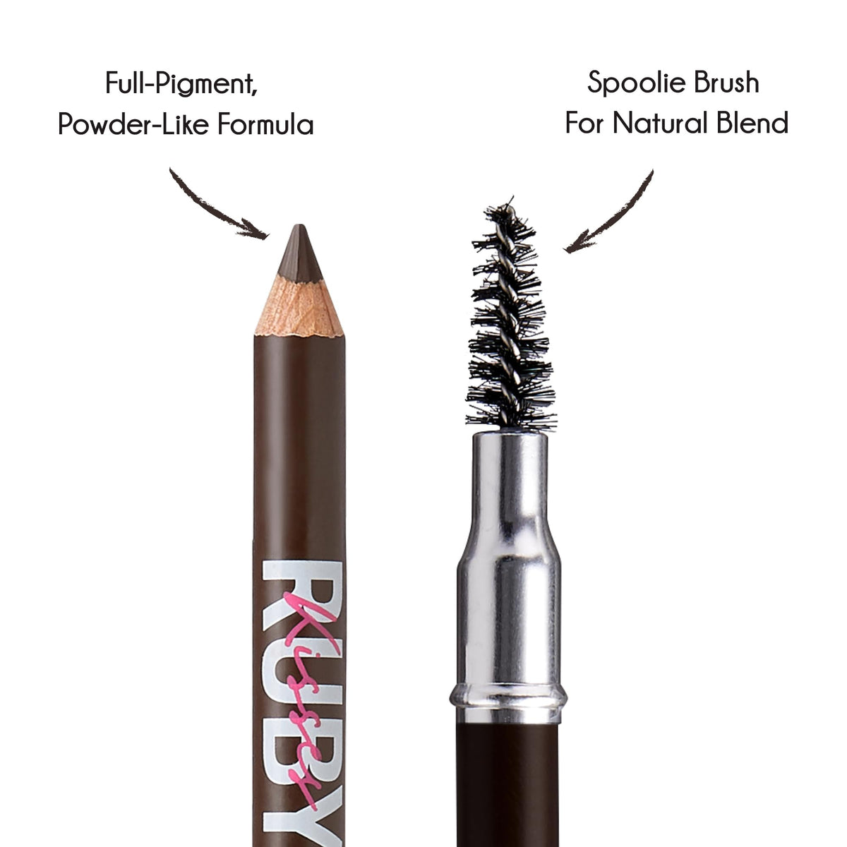 Kiss Go Brow Eyebrow Wooden Pencil Dark Brown (6 Pieces) Beauty & Personal Care Ruby Kisses