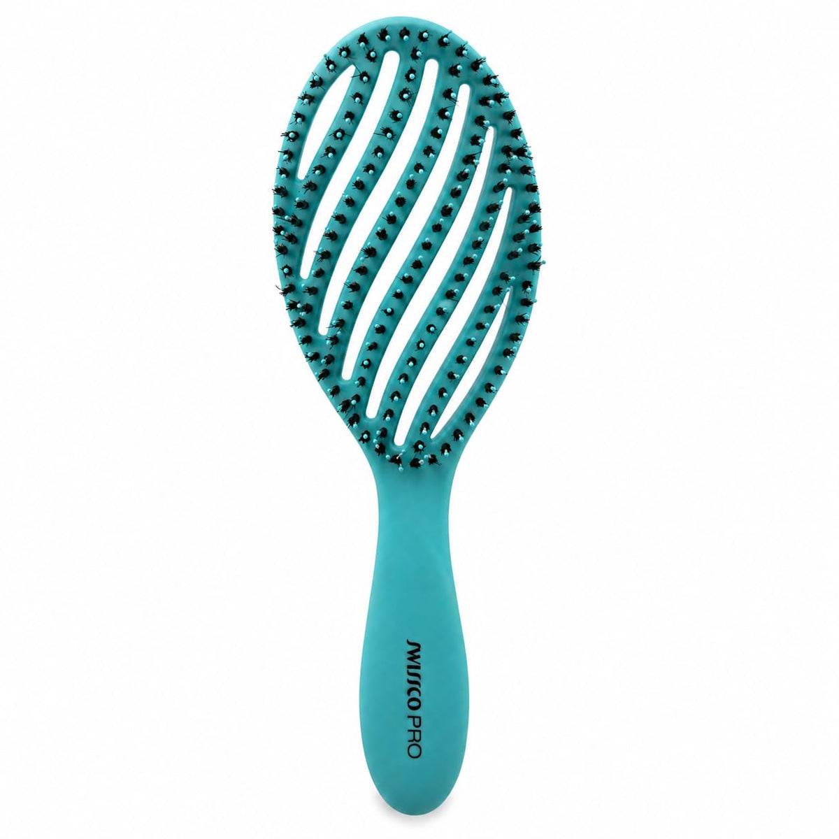 Swissco Pro Detangle Smooth & Shine Vent Hairbrush with Ergonimic Grip for Wet or Dry Use (Teal)