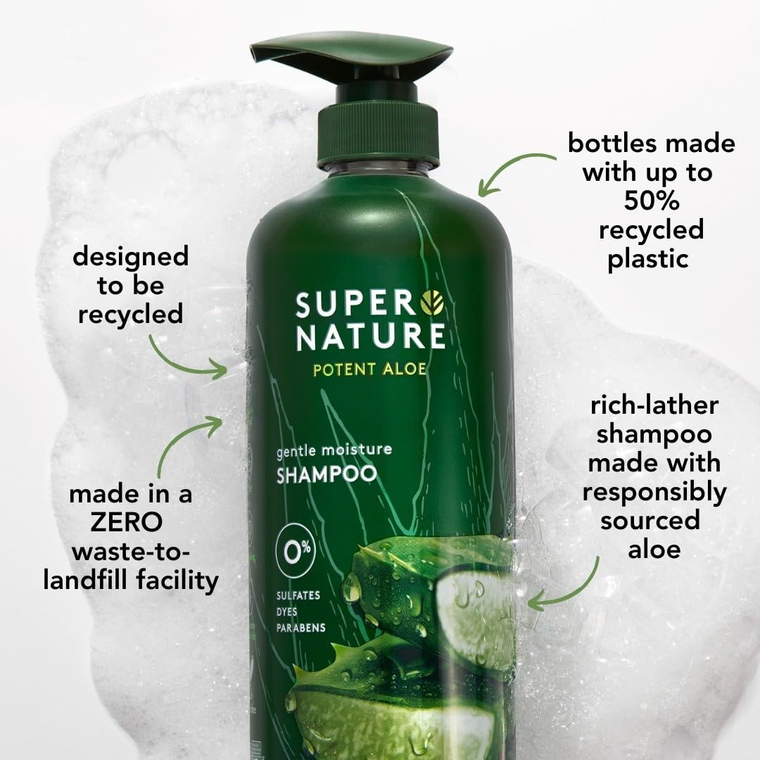 Super Nature Shampoo and Conditioner Set - Sulfate Free, Paraben Free Hair Care Duo Hydrating & Nourishing Formula with Aloe for Dry, Damaged, Curly Beauty & Personal Care Supernature