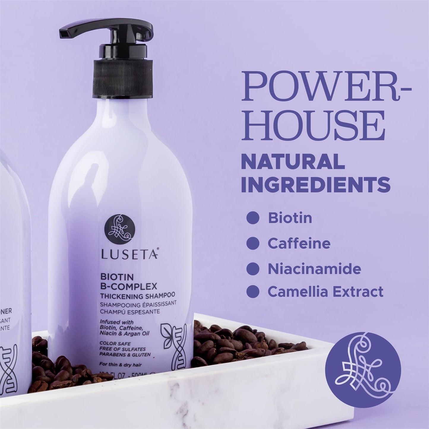Luseta Biotin B-Complex Thickening Shampoo for Hair Growth and Strengthener - Hair Loss Treatment for Thinning Hair With Biotin Caffein and Argan Oil Beauty & Personal Care LUSETA