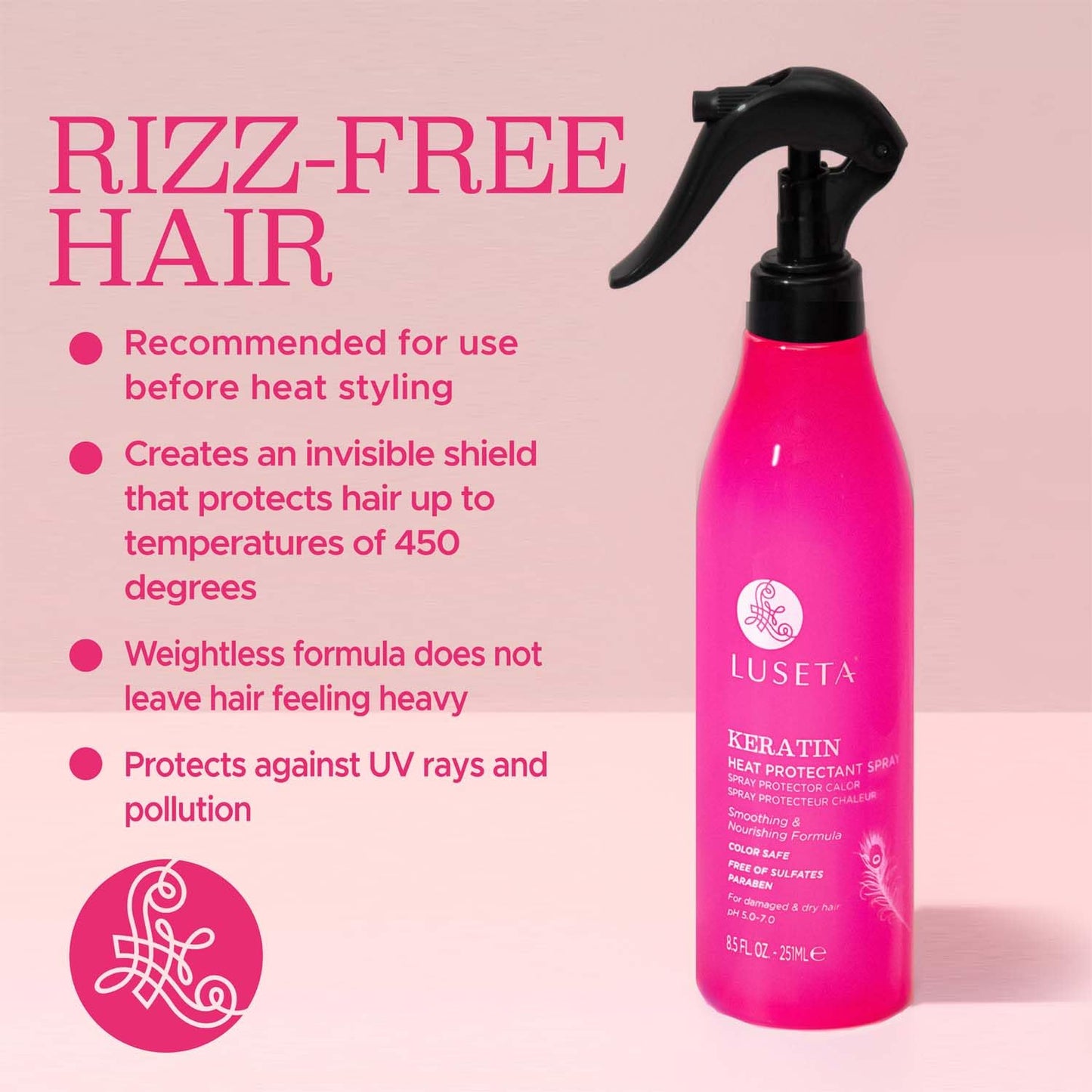 Luseta Keartin Heat Protectant Hair Spray Smoothing & Nourishing Thermal Protection Treatment for Dry and Damaged Hair, Frizz Control?Repair Split Beauty & Personal Care L LUSETA