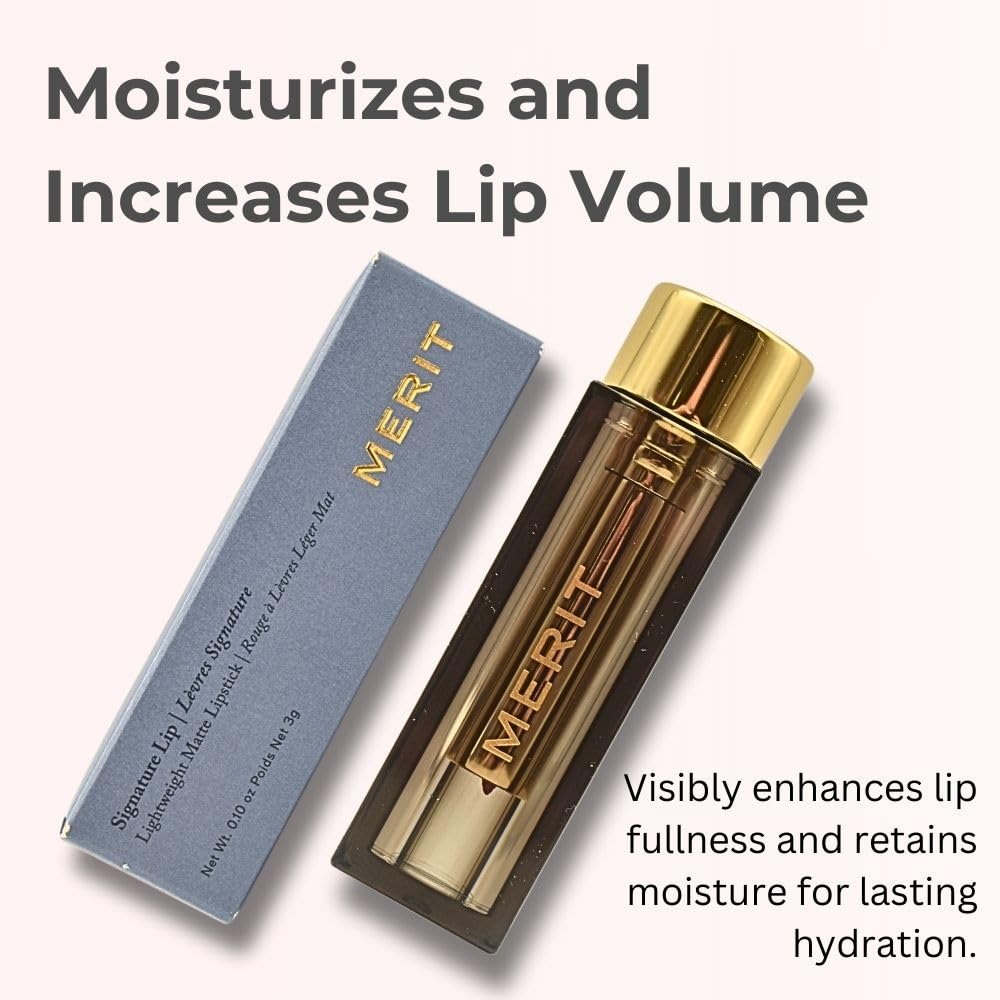 Merit Signature Lip Lightweight Matte Lipstick - 0.10 oz / 3 g (Sunday (pink), standard) Beauty & Personal Care Merit