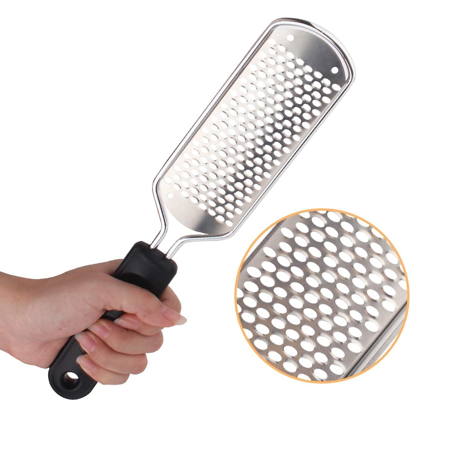Pedicure Foot File - 2Pcs Stainless Steel Colossal Foot Rasp, Dead Skin Remover for Feet, Professional Pedicure Tools Washable and Reusable Beauty & Personal Care ALOCKMA