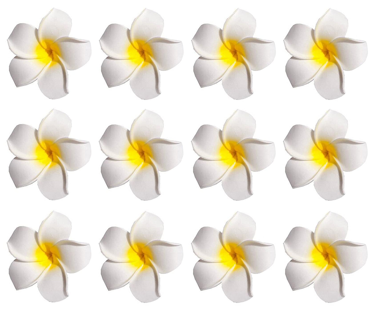 12PCS Women Girls 2.36" Hawaiian Hawaii Bohemia Style Plumeria Foam Flower Hair Clips Decoration Hair Barrette Hairpin For Bridal Wedding Party Beach Beauty & Personal Care Elandy