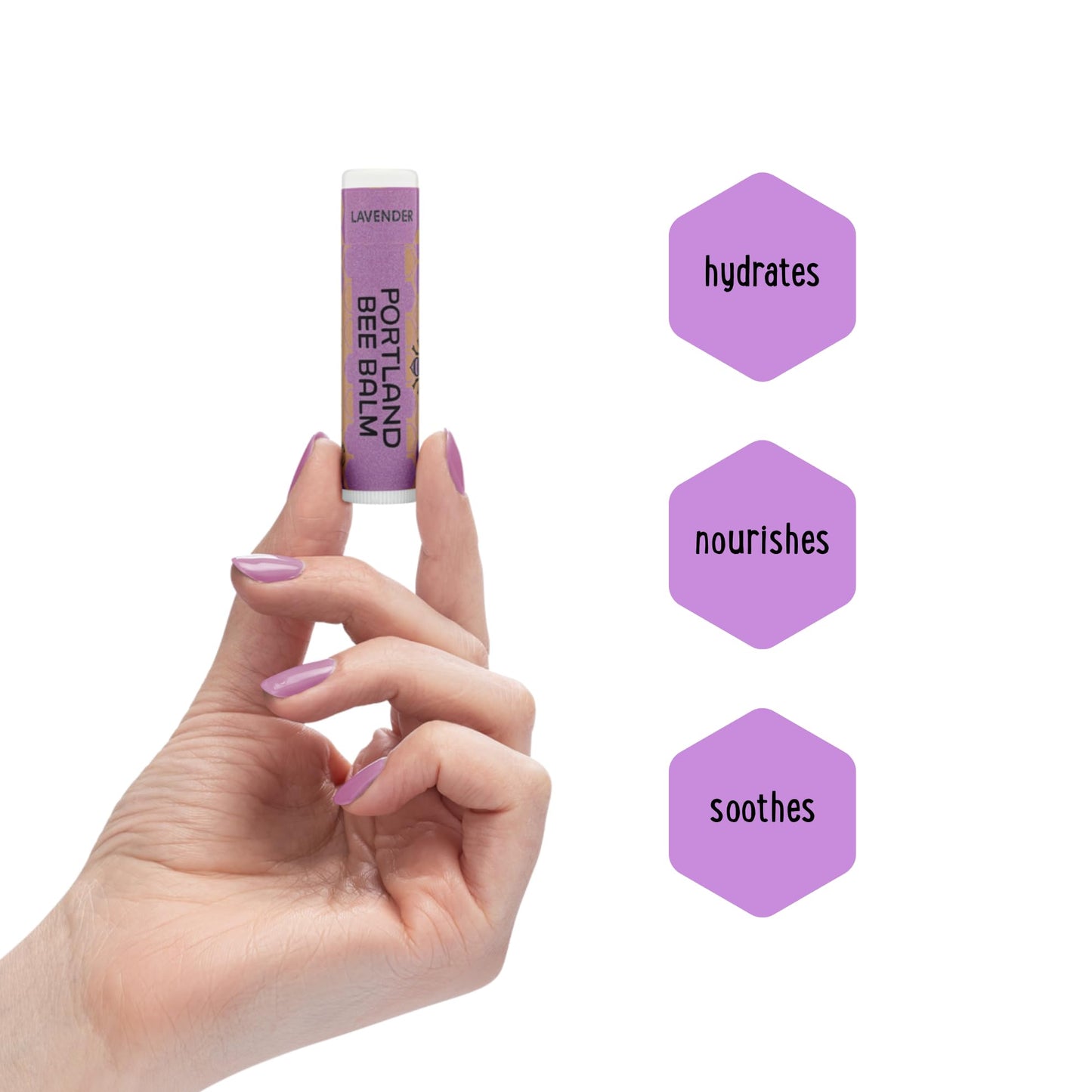 Portland Bee Balm All Natural Handmade Beeswax Based Lip Balm, Lavender 3 Count Beauty & Personal Care Portland Bee Balm