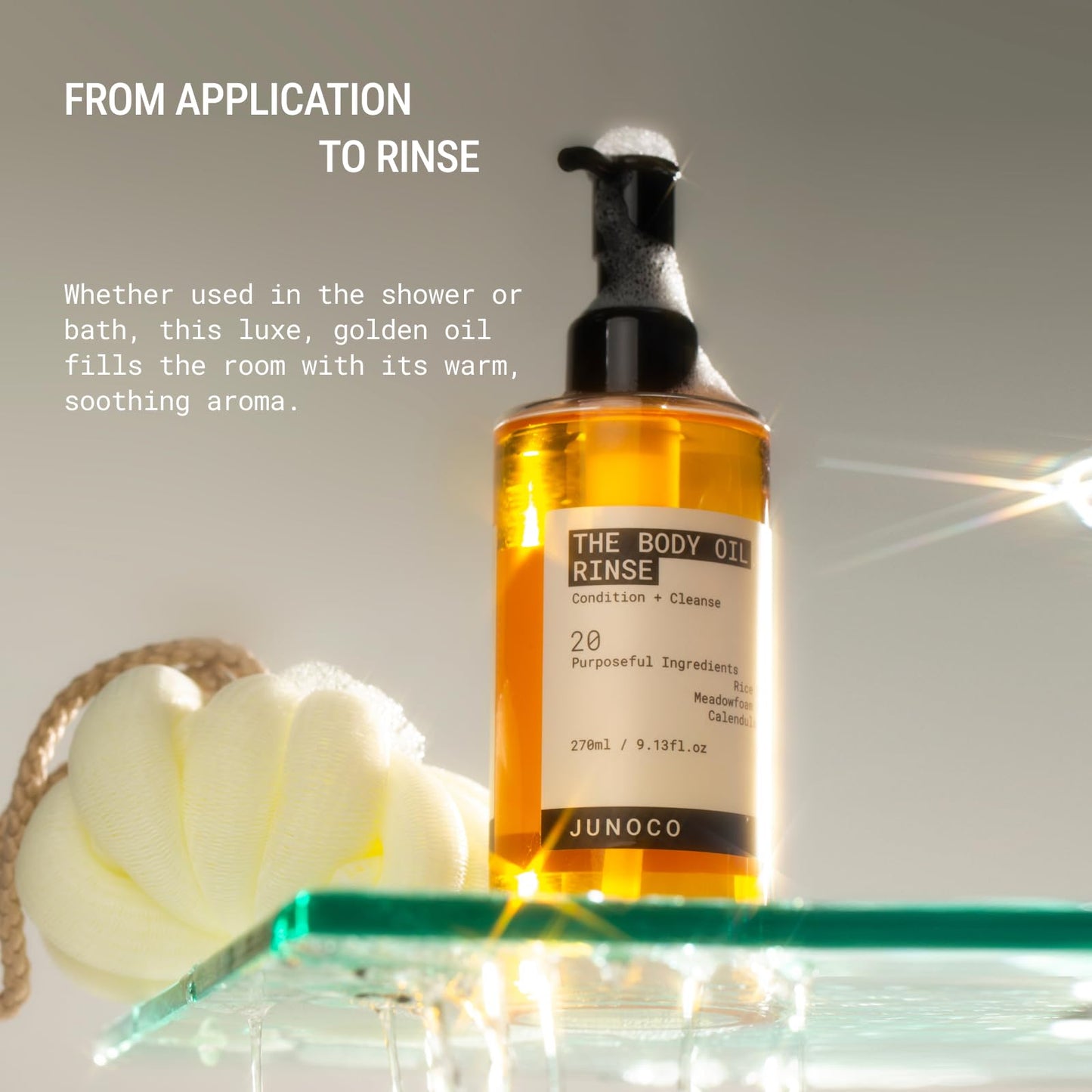 JUNO & Co. Body Oil Rinse Shower Cleanser, Hydrating Wash with Rice Bran, Meadowfoam Seed & Calendula, Softening & Balancing for Dry or Sensitive Beauty & Personal Care JUNO & Co.