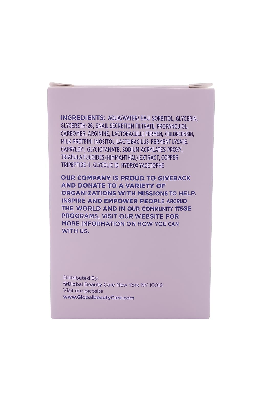 Global Beauty Care Snail Mucin Moisturizer Hydrating Brightening Replenishing 1.7 fl oz / 50mL Beauty & Personal Care Global Beauty Care