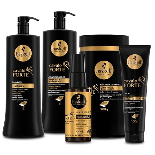 Haskell Kit Cavalo Forte Shampoo + Conditioner + Mask + Leave-in + Serum Beauty & Personal Care Haskell