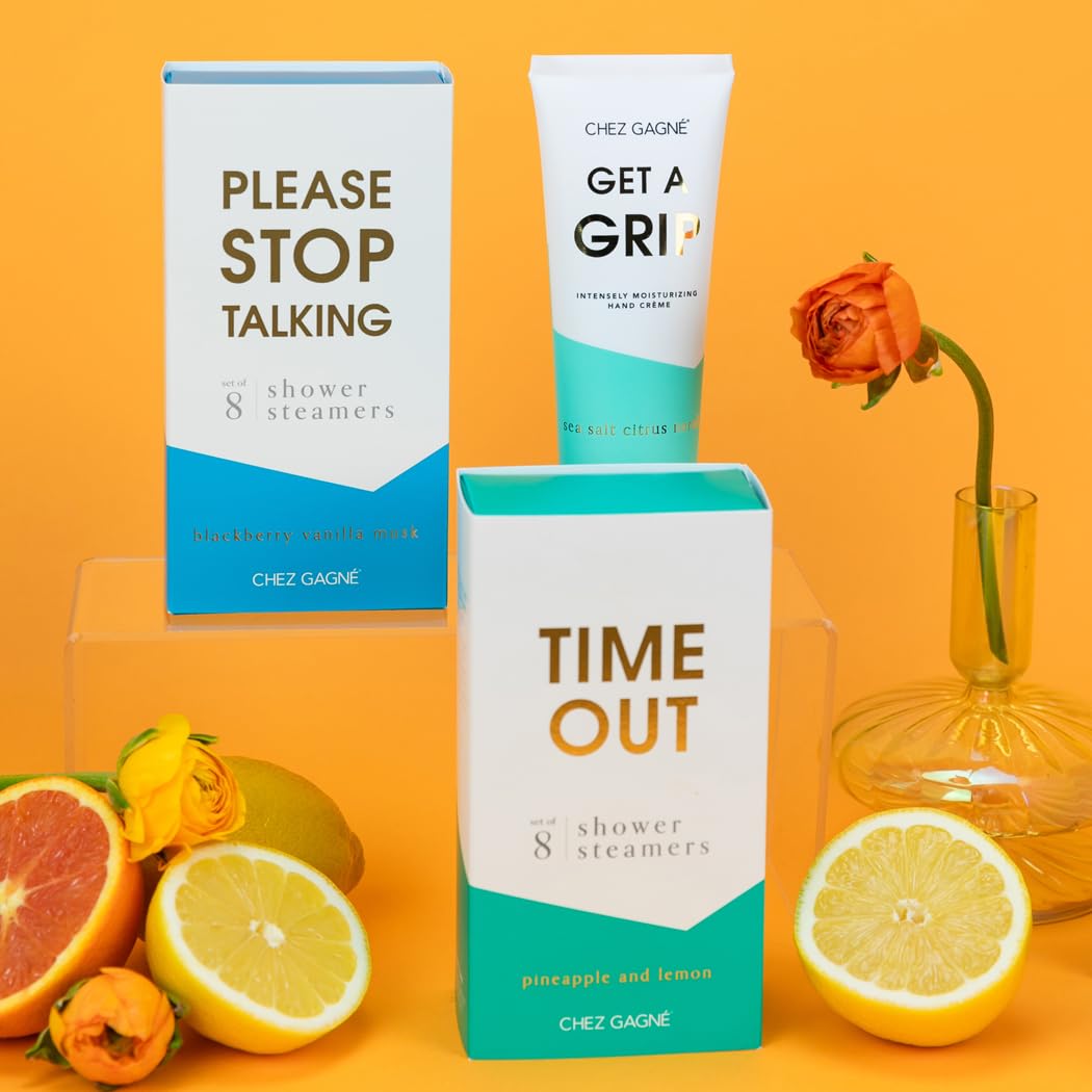Aromatherapy Shower Steamers - Time Out - Pineapple Lemon, Set of 8 - Vegan, Cruelty-Free, Made in USA - Paraben, Sulfate & Phthalate-Free - Funny Beauty and Personal Care Chez Gagné