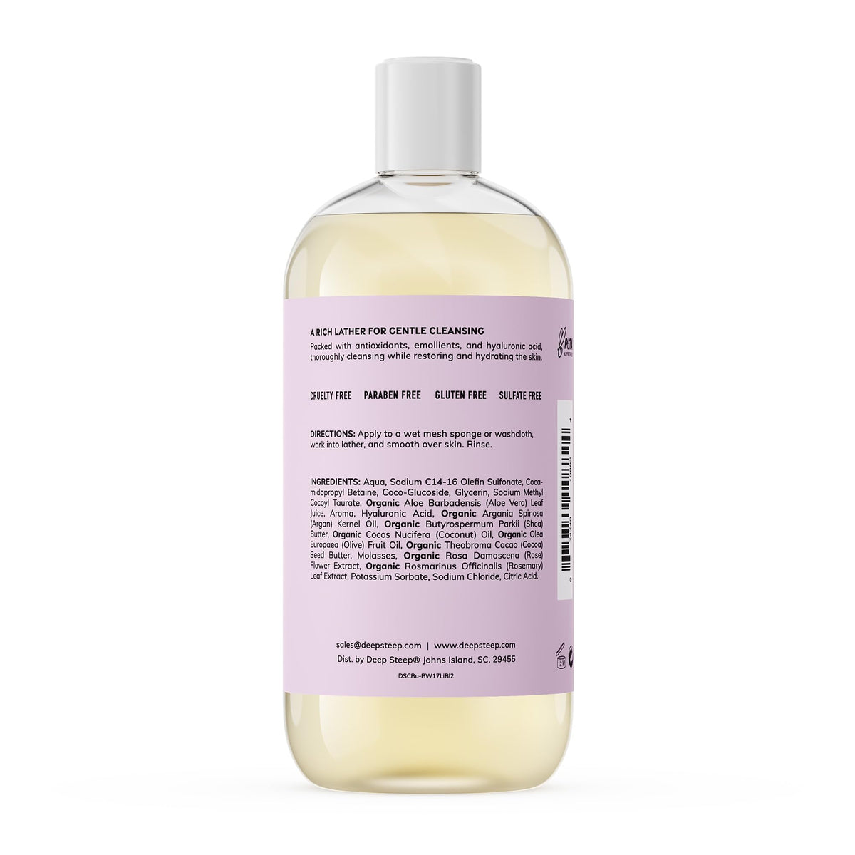 Deep Steep Body Wash, Lilac Blossom, 17 oz - Hydrating Shower Gel with Hyaluronic Acid, Shea Butter, Aloe Vera & Argan Oil - Vegan, Clean Beauty Beauty & Personal Care Deep Steep