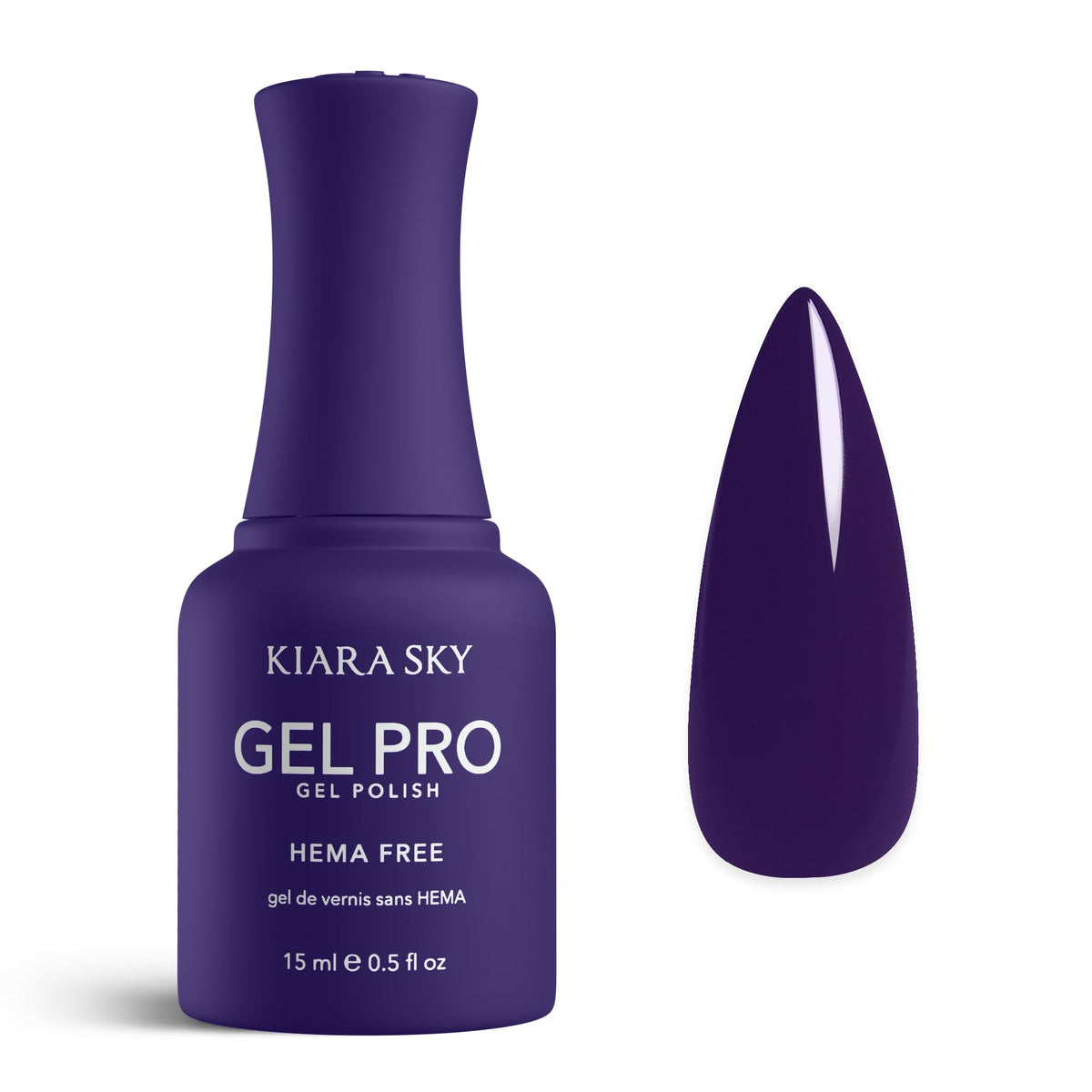KIARA SKY Gel Pro HEMA-Free Gel Nail Polish | Full Coverage, 28+ Day Wear, Self-Leveling, UV/LED Soak-Off, 0.5 fl oz | Grape Gatsby #135