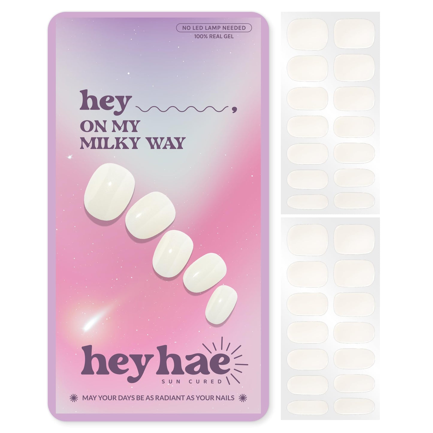 Heyhae Semi Cured Gel Nail Strips | No LED Lamp Needed | White, Jelly | Easy Apply & Remove, Salon Quality | Includes 28 Strips, 2 Prep Pads, Nail Beauty and Personal Care heyhae Default Title