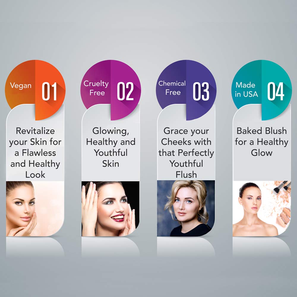 Ageless Derma Baked Mineral Makeup Healthy Blush (Peach Frost). Highlighter Makeup Beauty & Personal Care Ageless Derma