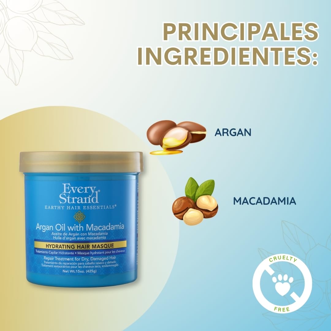 Every Strand Argan Oil With Macadamia Hydrating Hair Masque, 15 Oz