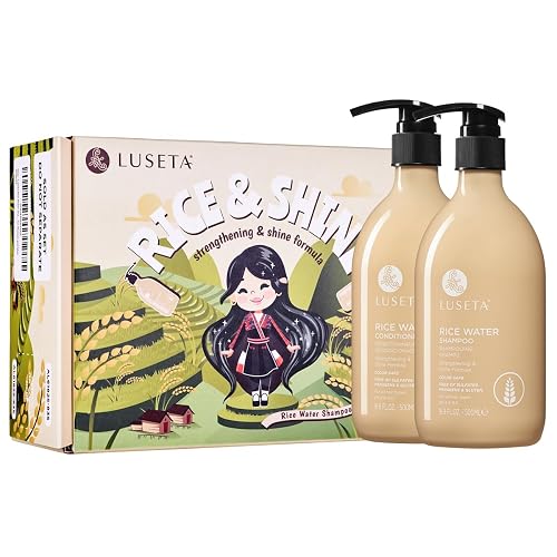 LUSETA Rice Water Shampoo and Conditioner Set for Hair Volume, Strengthening, Nourishing for Hair, Hydrating & Frizz Control, Revitalizes Shine Beauty & Personal Care L LUSETA