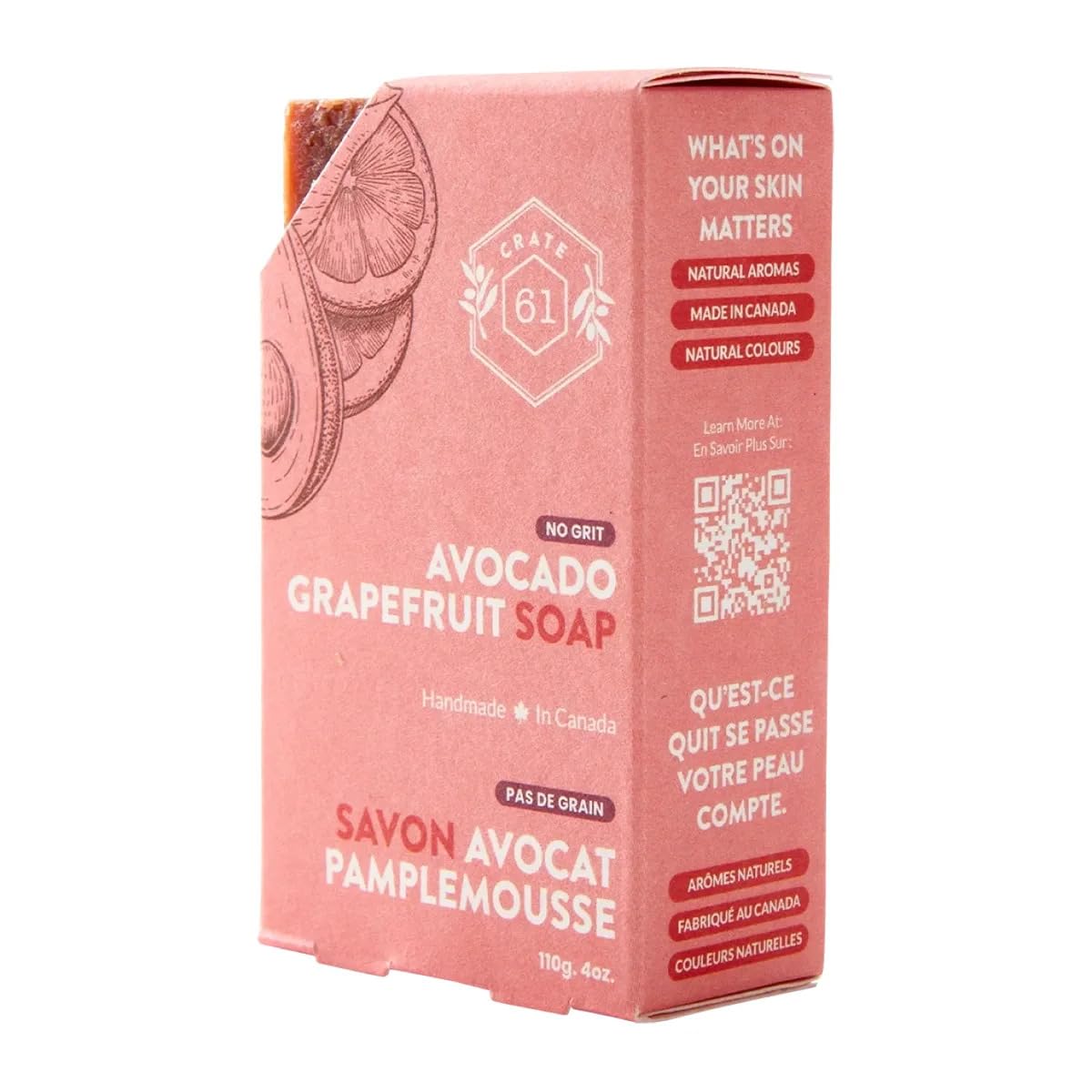 Crate 61 Soap Avocado Grapefruit, 110 GR Beauty & Personal Care Crate 61 Organics