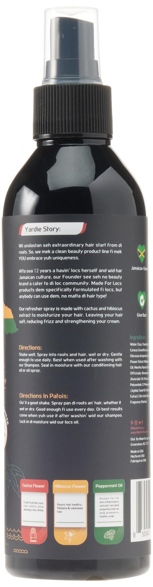 Made For Locs Jamaica Refresher Spray | Locs Moisturizer | Locs Deodorizer | Amazing Scents (Tropical, 8 oz) Beauty & Personal Care MFL MADE FOR LOCS