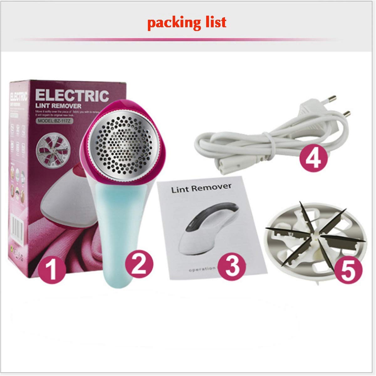 Hair Removal Device USB Rechargeable Clothes Shaving Machine Ball Remover Electric Hair Ball Shaver Hair Ball Trimmer Portable Epilator (Color : Red Beauty and Personal Care HYUWANGYU