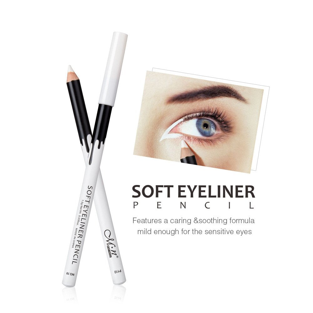 KAIQIKAIXI 6 White Eyeliner Pencils Professional Use as Highlighter, Soft, Waterproof, Long-Lasting Eyeshadow, Eye Brightener,Eye Shadow Pencil, Lip Beauty & Personal Care KAIQIKAIXI