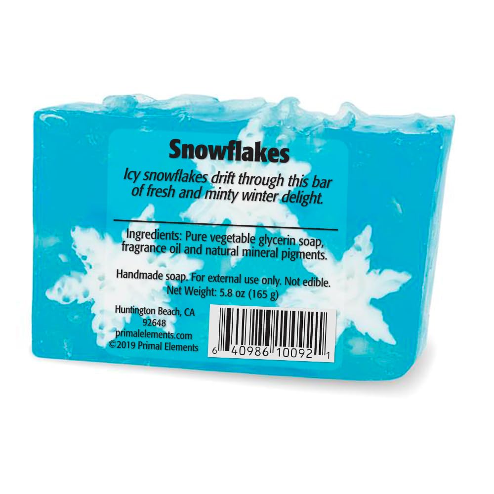 Primal Elements Glycerin Christmas Bar Soap | Helps All Skin Types, Sensitive, Oily & Dry Skin | NO PARABENS, VEGAN, GLUTEN FREE, 100% VEGETABLE BASE Beauty & Personal Care Primal Elements