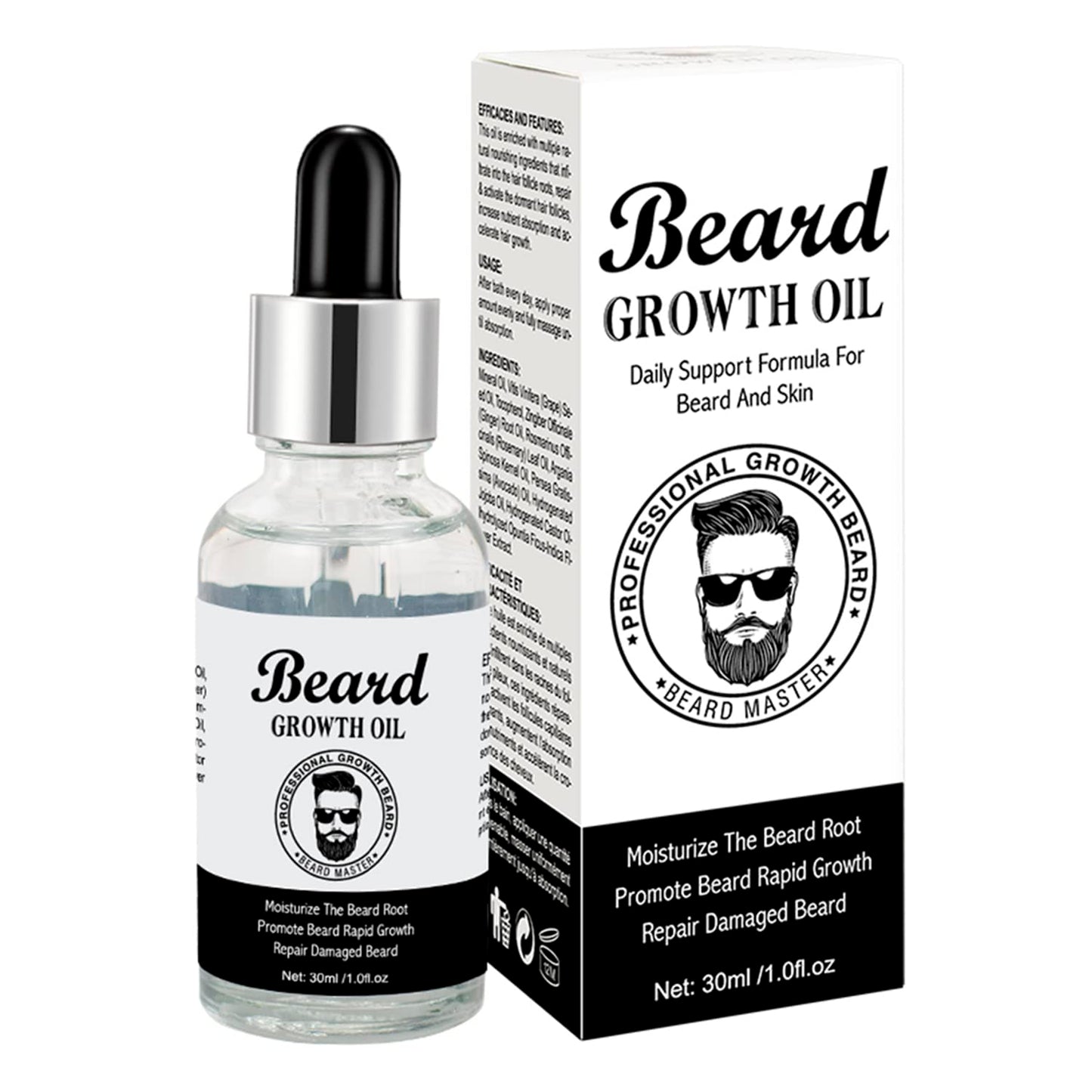 DISAAR Beauty Beard Growth Oil Daily Support Formula Moisturizing Roots Repair Damaged Hair 30ml / 1fl.oz Beauty and Personal Care DISAAR Beauty