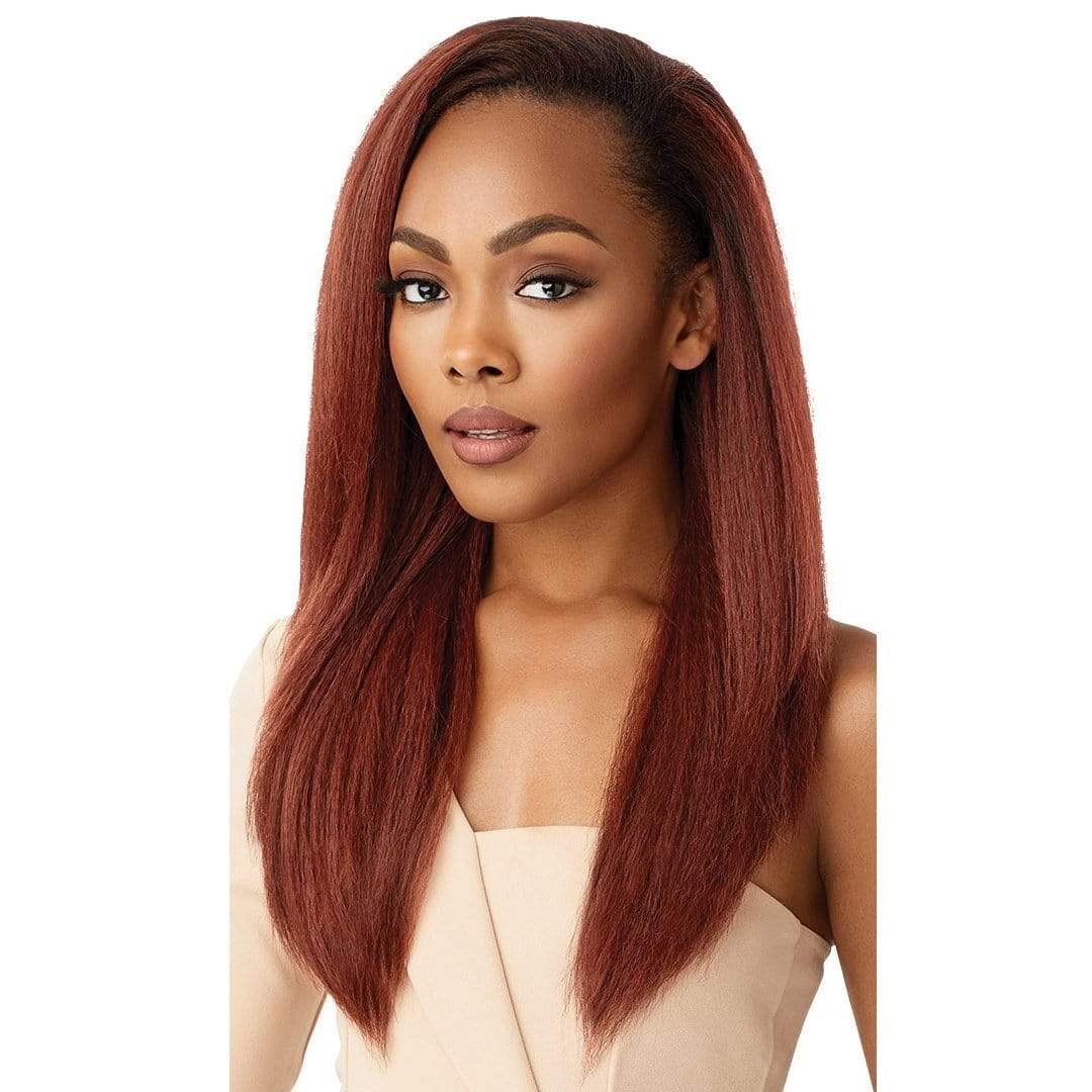 Outre Quick Weave Self Styled in 60 Seconds Neesha Soft & Natural New Half Wig Cap Laysflat Requires Less Leave Out NEESHA H302 (DR Black Cherry)