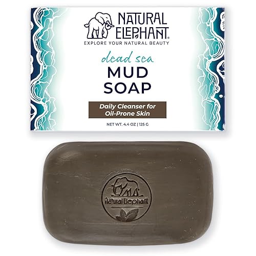 Natural Elephant Dead Sea Mud Soap Bar | Mineral-Rich Face & Body Cleanser with Natural Dead Sea Minerals | 4.4 oz (125 g) Beauty & Personal Care Natural Elephant