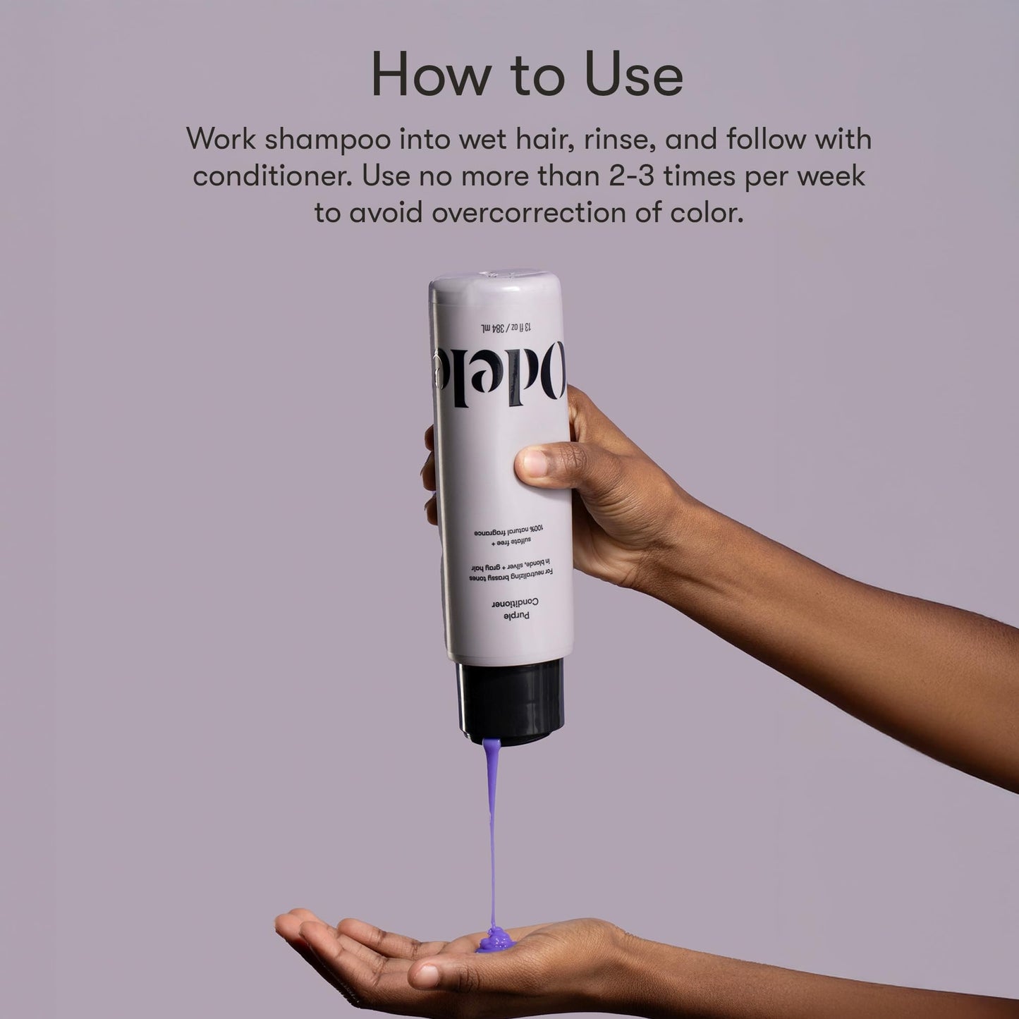 Odele Sulfate-Free Purple Shampoo & Conditioner Set for Neutralizing Brassy Tones in Blonde, Silver + Gray Hair, 13 Fl Oz Each (2-Pack) Beauty & Personal Care Odele