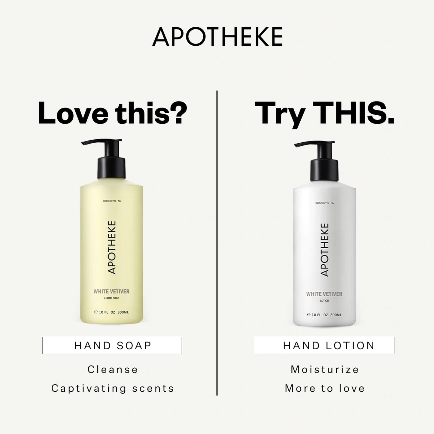 APOTHEKE Liquid Hand Soap, White Vetiver - 10 Fl Oz Hydrating Handsoap with Premium Fragrance Oils Gently Cleanses, Moisturizes & Rejuvenates Skin Beauty & Personal Care APOTHEKE