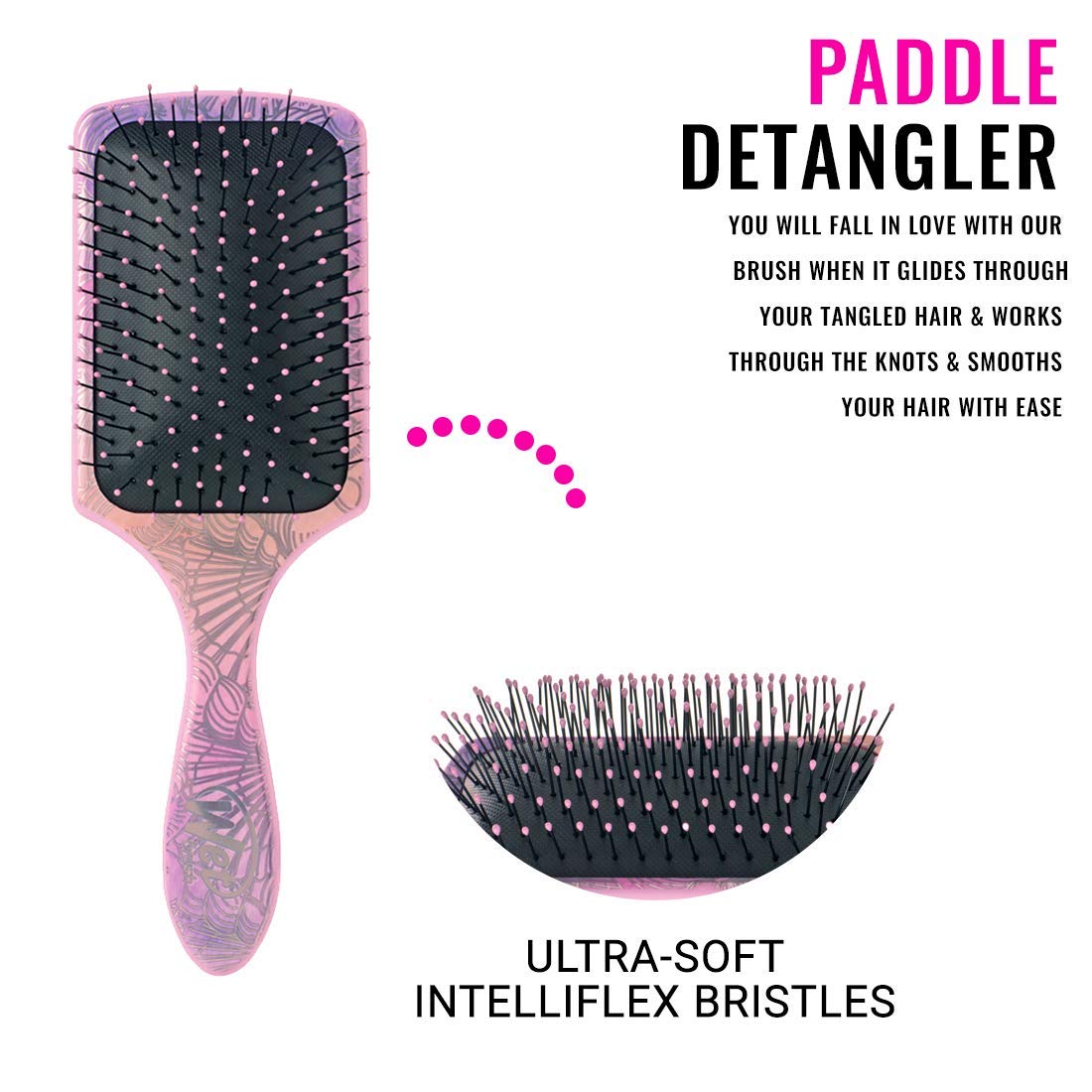 Wet Brush Paddle Detangler Hair Brush, Sea Shells - Ultra-Soft IntelliFlex Bristles with AquaVent Design - Spread Hair Treatments Evenly - Pain-Free